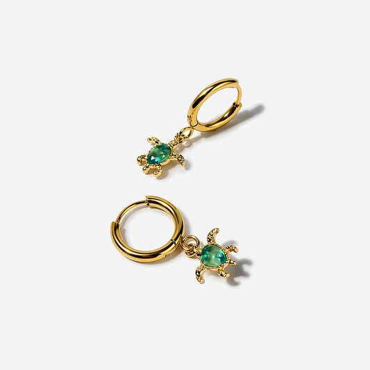 Gold-plated Titanium Turtle Shaped Earrings