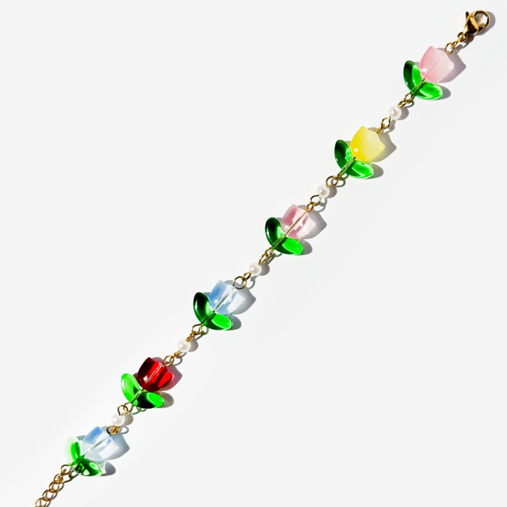 Flower Shaped Gold-plated Titanium Bracelet