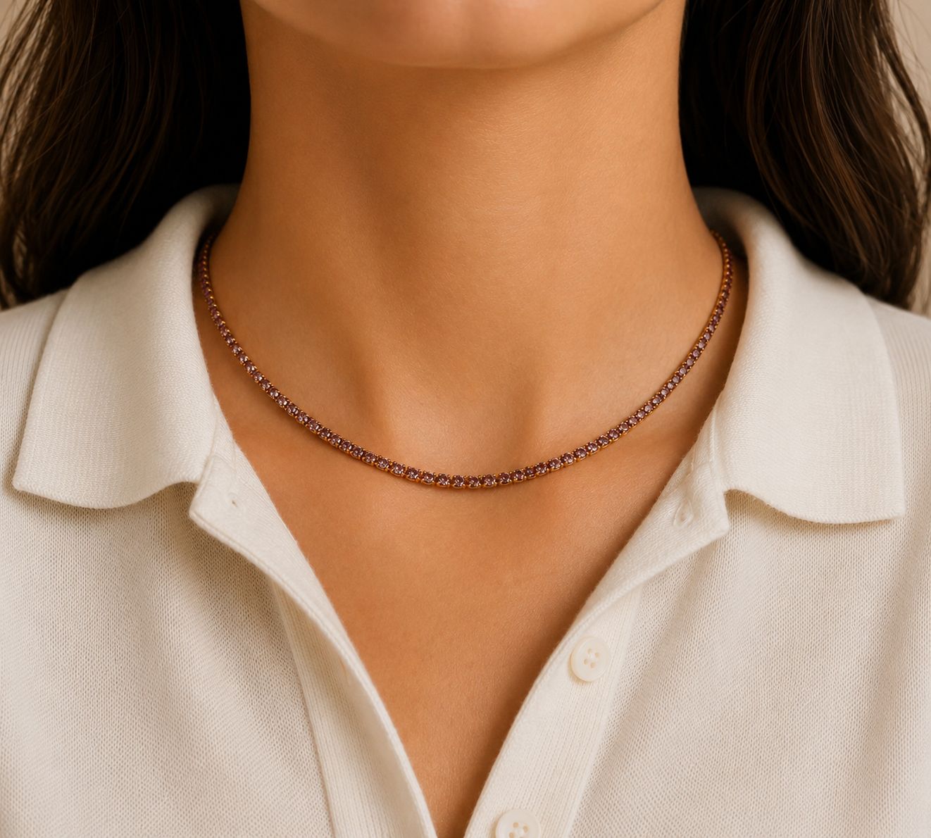 Champagne Tennis Necklace