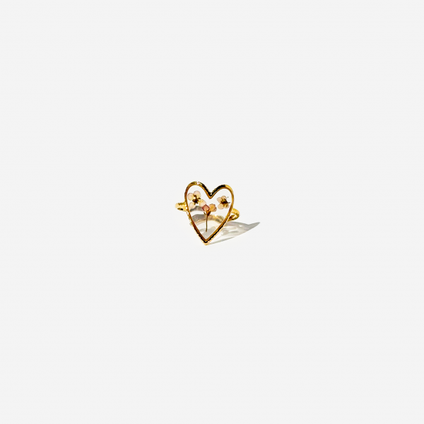 Gold-plated Titanium Heart Shaped Ring