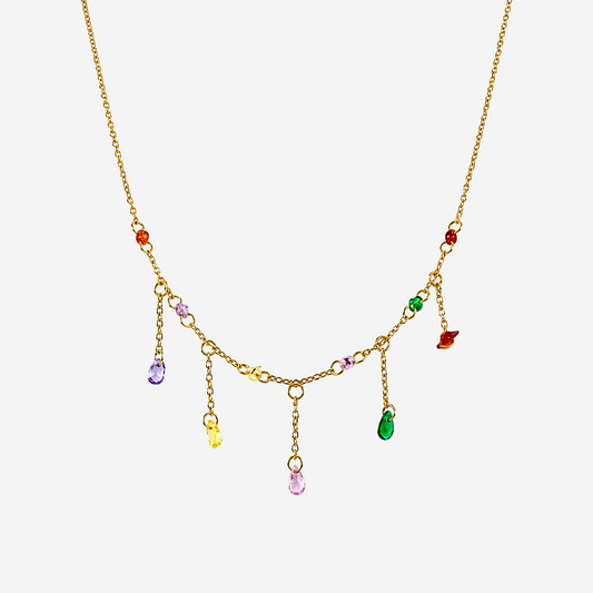 Gold-plated Titanium Colorful Necklace
