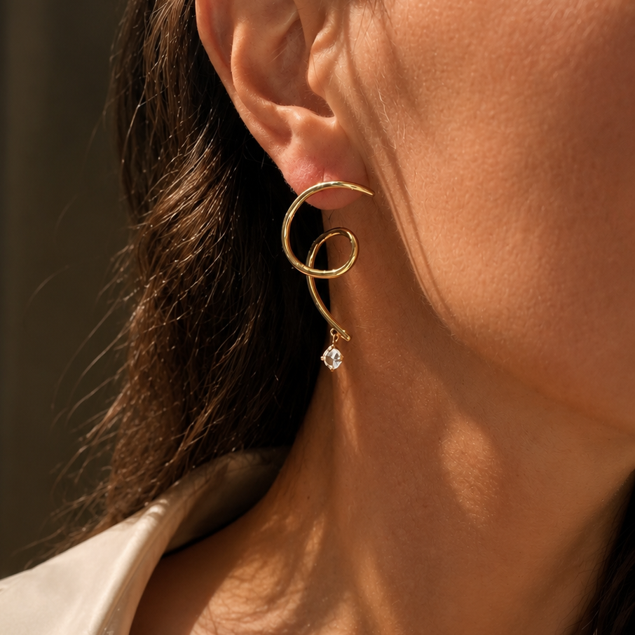 Gold-plated Titanium Earrings