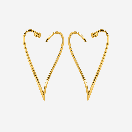 Open Heart Drop Earrings