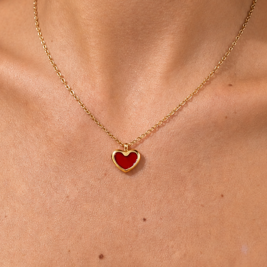 Gold-plated Titanium with Heart Necklace