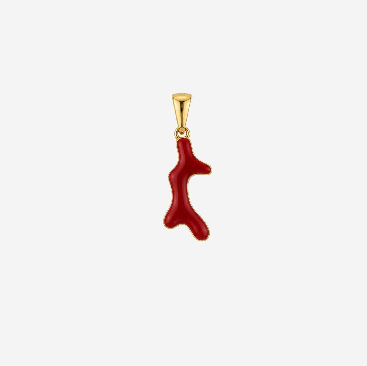 Titanium Gold Plated Red Charm