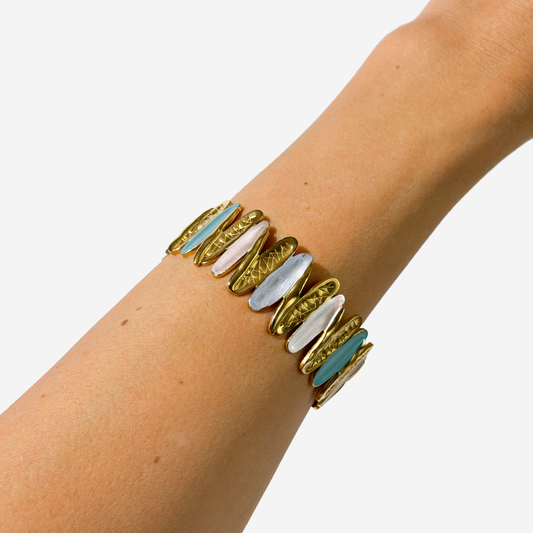 Gold-plated Titanium Colorful Bracelet
