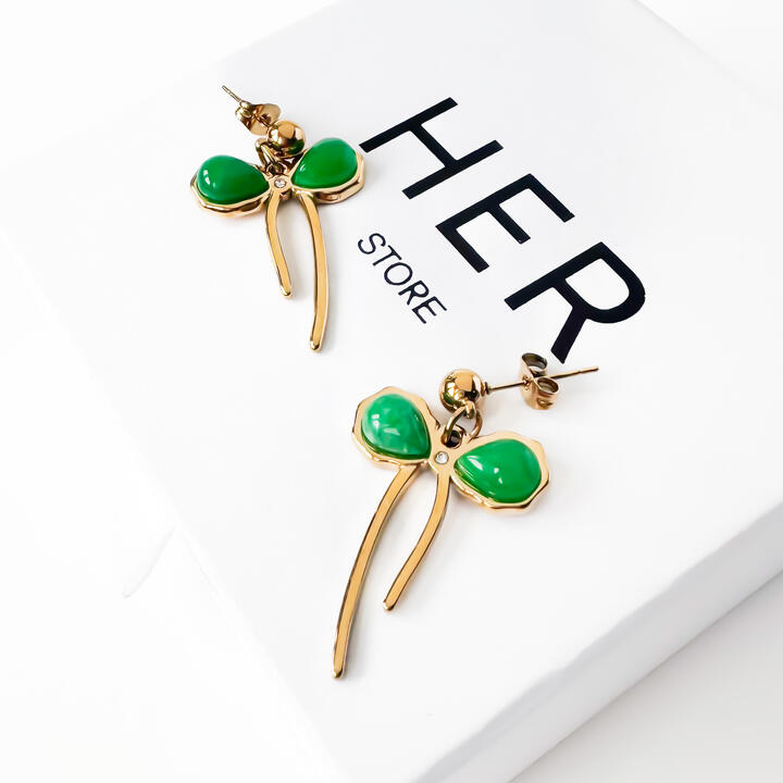 Gold-Plated Titanium Bow-Shaped Earrings