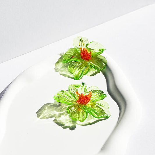 Green Acrylic Earrings