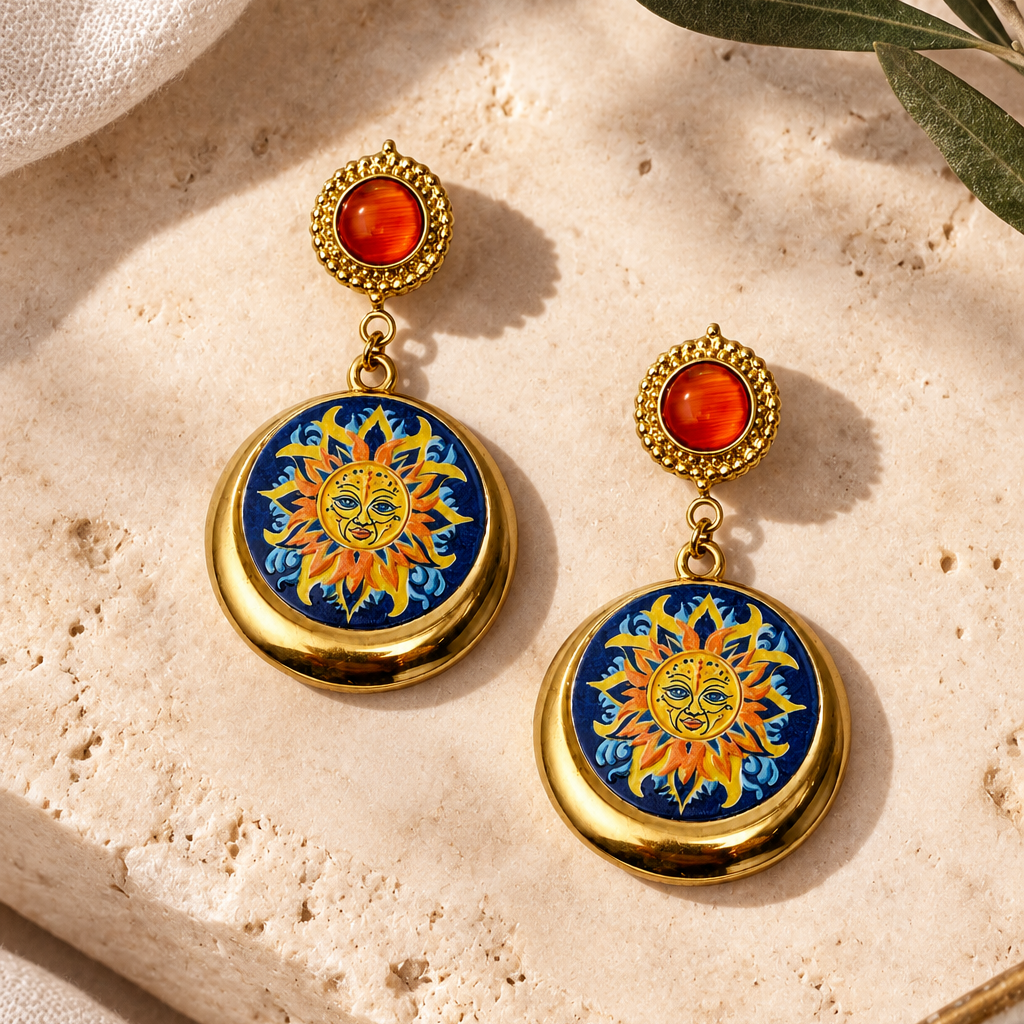 Gold-plated Titanium Colorful Errings