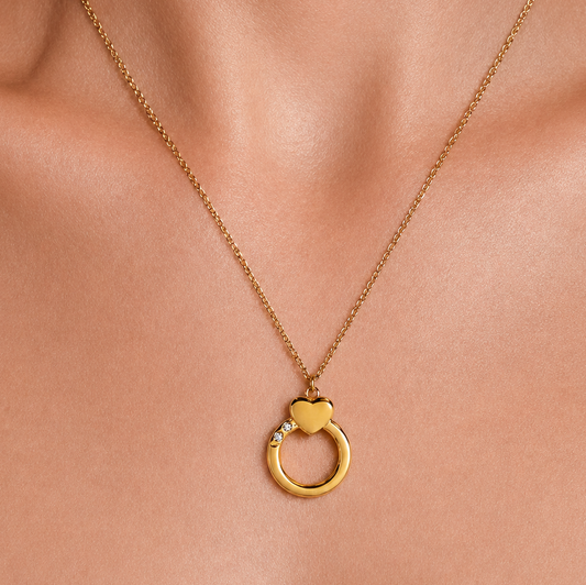 Gold-plated Titanium with Heart Necklace