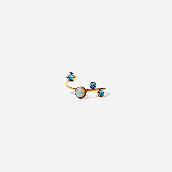 Gold-plated Titanium With Stones Ring