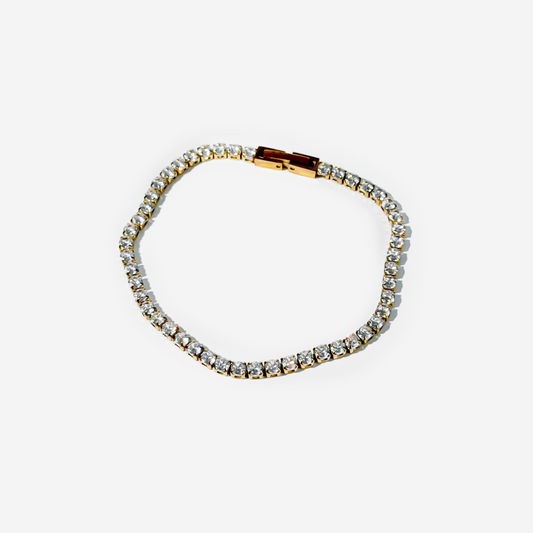 Gold-plated Titanium With Stone Bracelet