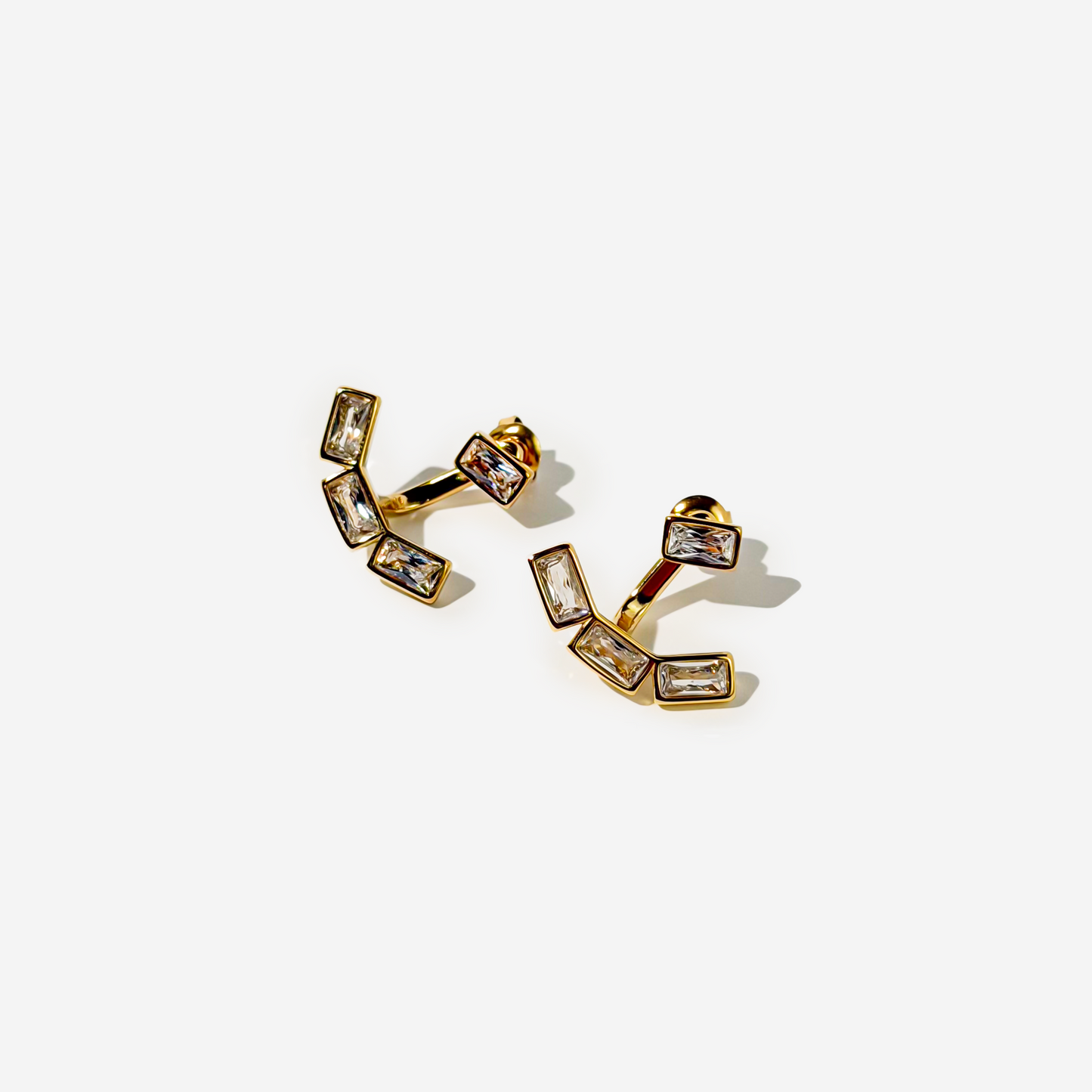 Gold-plated Titanium With Stone Earrings
