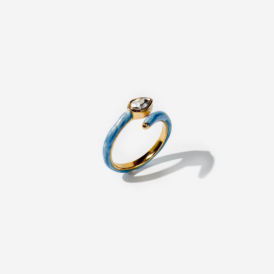 Gold-plated Titanium Blue Ring