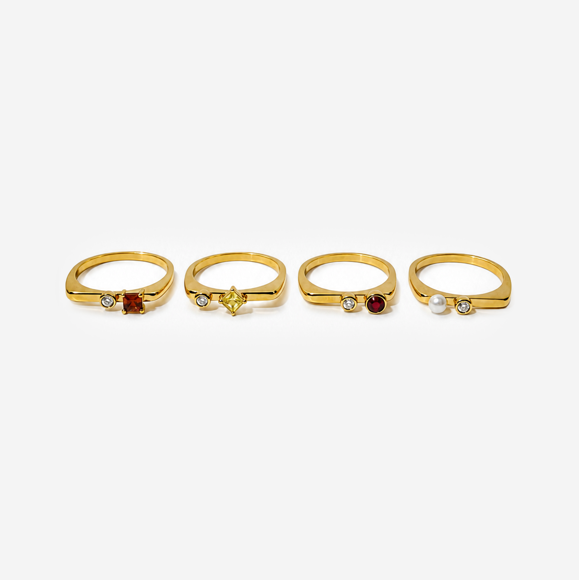 Titanium Gold Plated Rings SET