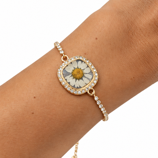 Daisy Real Flower Bracelet