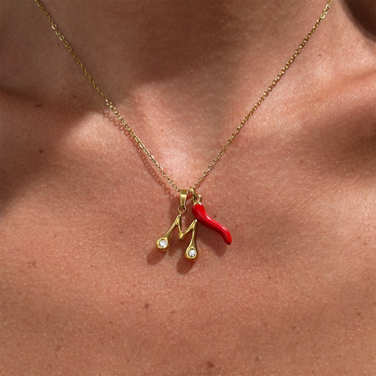 Gold-plated Titanium M Necklace