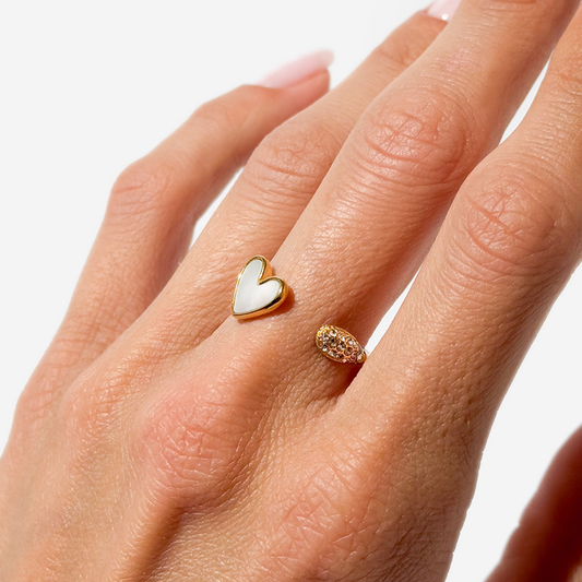 Gold-plated Titanium Heart Shaped Ring