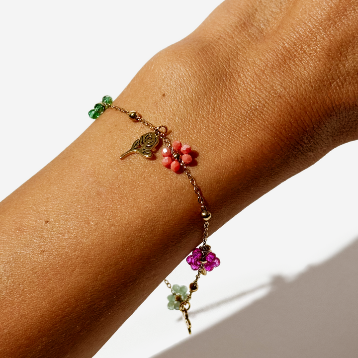 Flower Shaped Gold-plated Titanium Bracelet