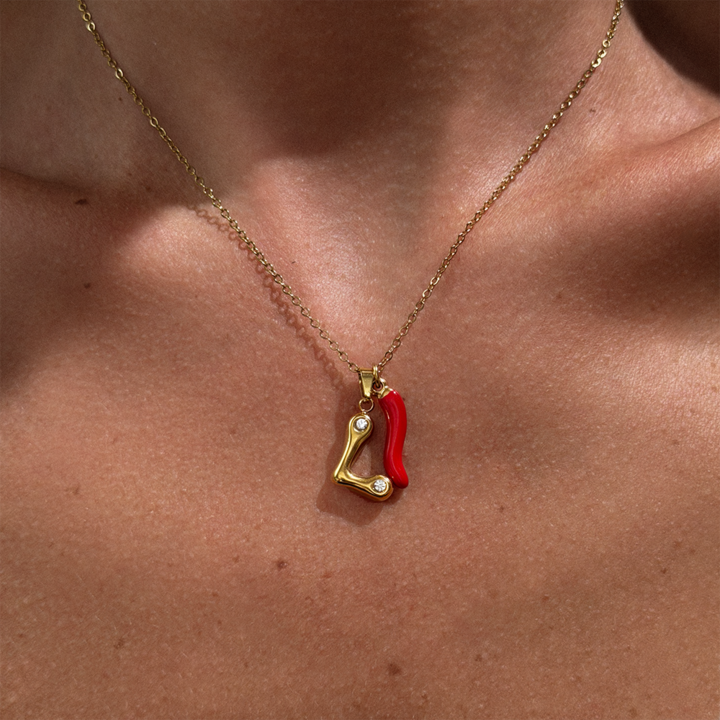 Gold-plated Titanium L Necklace