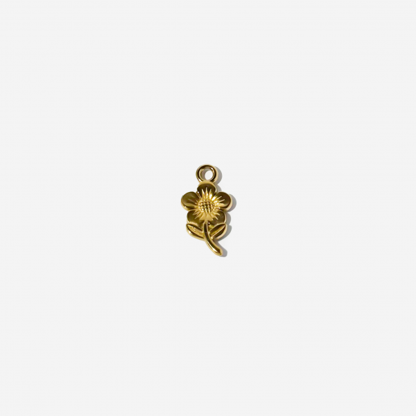 Gold-plated Titanium Flower Shaped Charm