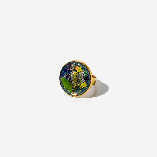 Handmade Natural with Flowers Ring