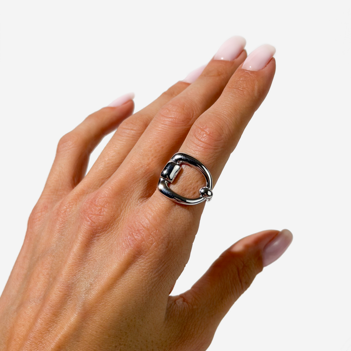 Gold-plated Titanium Silver Ring