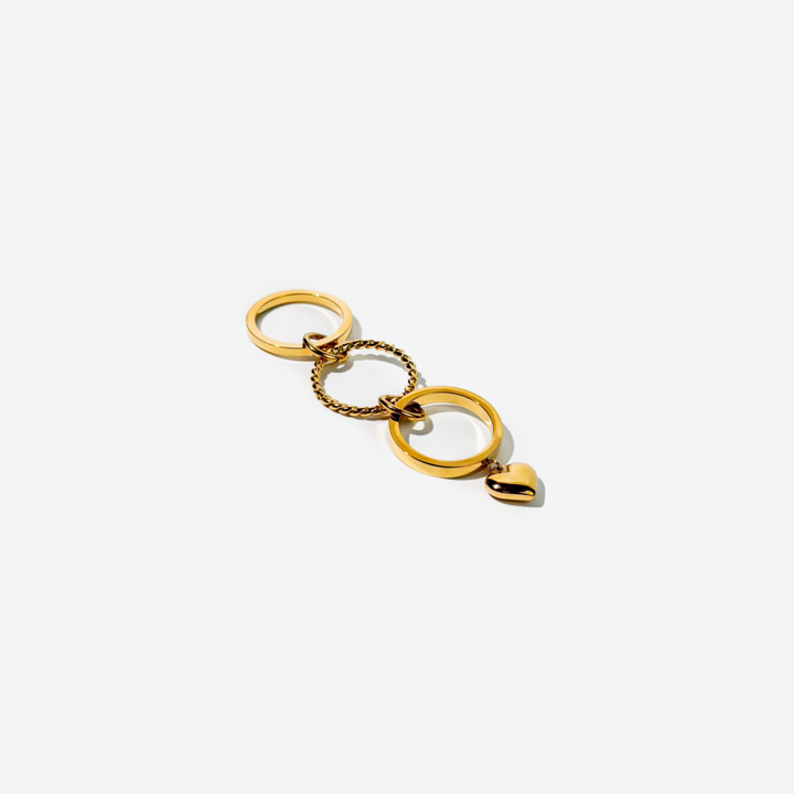 Gold-plated Titanium with Heart Ring
