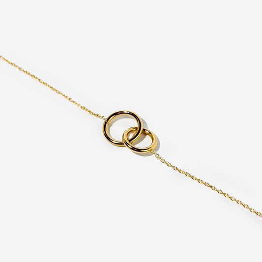 Gold-plated Titanium with Rings Bracelet
