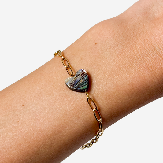 Gold-plated Titanium Heart Shaped Bracelet