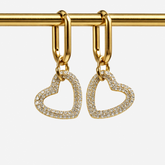 14K Gold-plated Heart Shaped Earrings