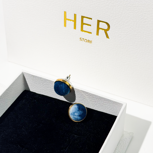 Gold-Plated Fabric with Texture Earrings