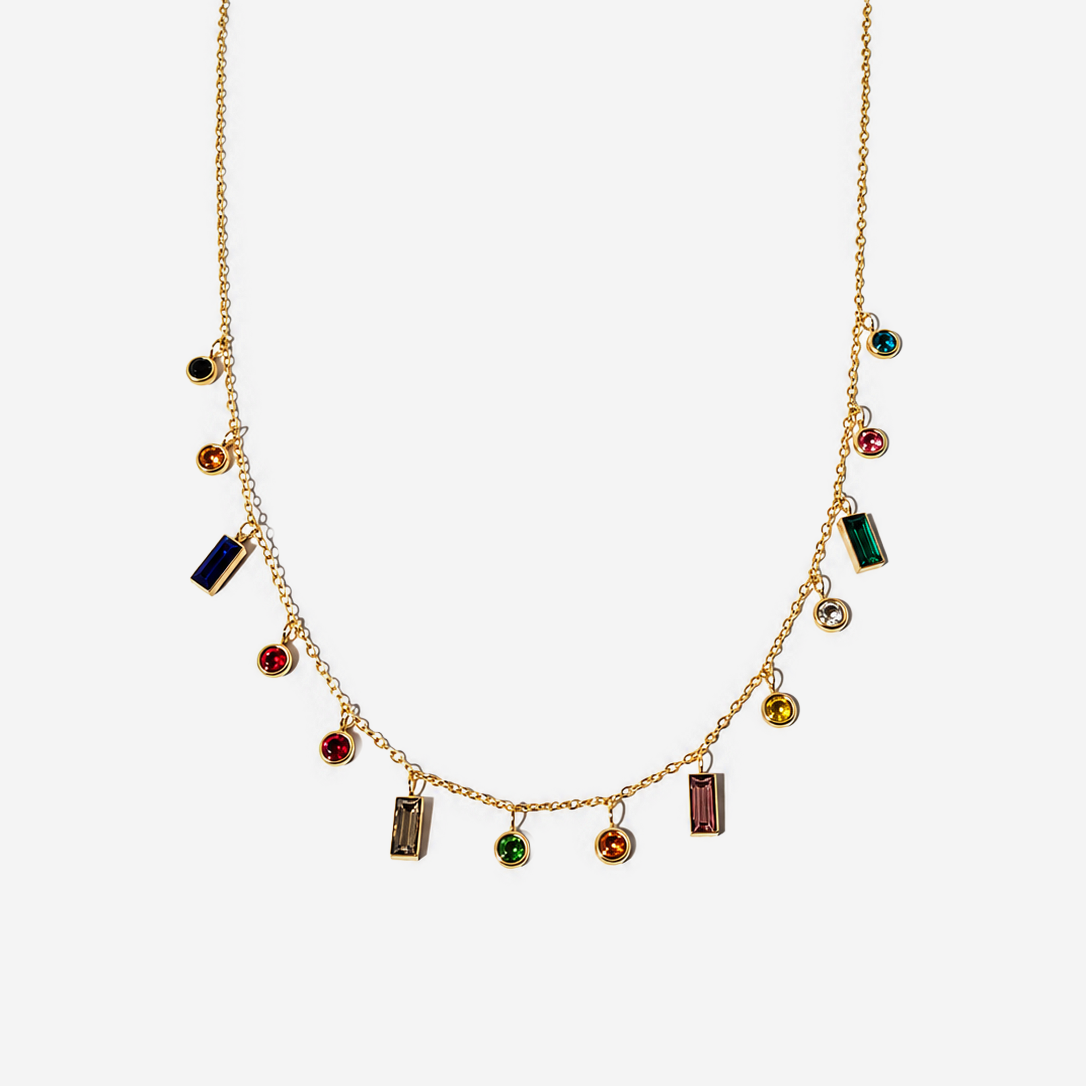 Gold-plated Titanium Colorful Necklace