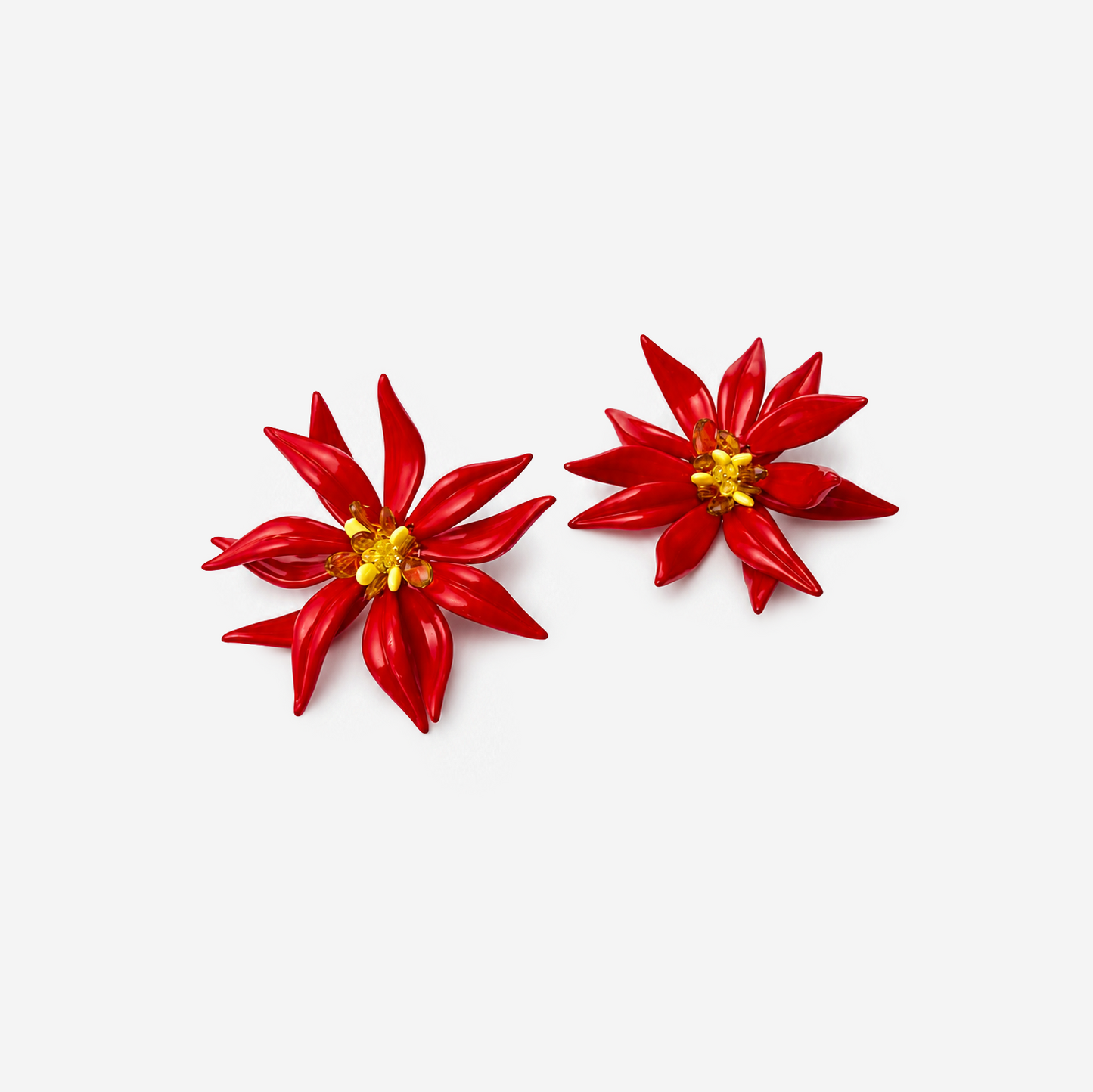 Silver Stud Flower Earrings