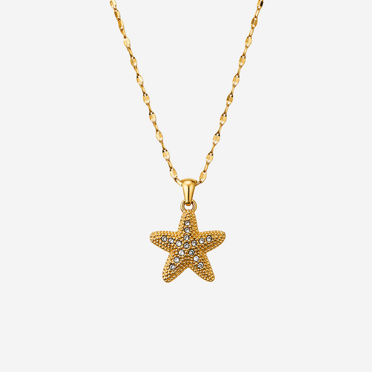Titanium Gold Plated Starfish Necklace
