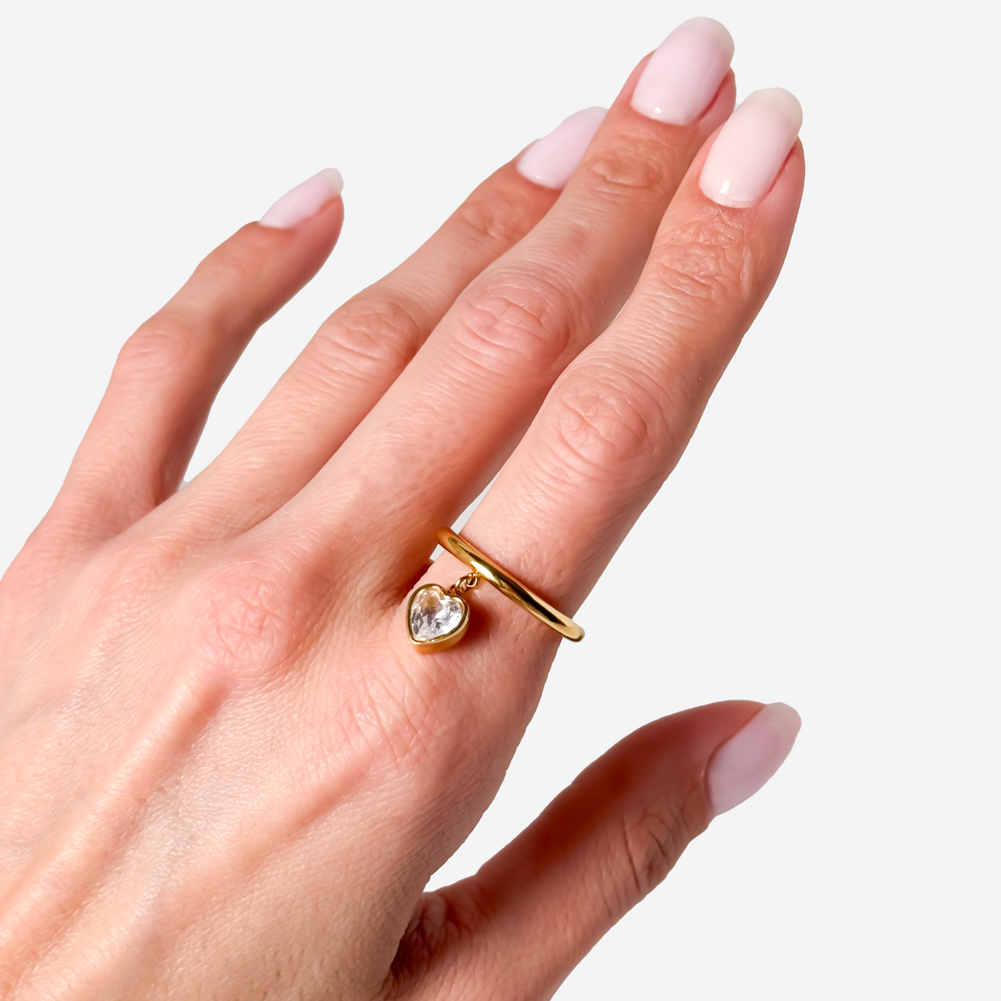 Gold-plated Titanium Heart Shaped Ring