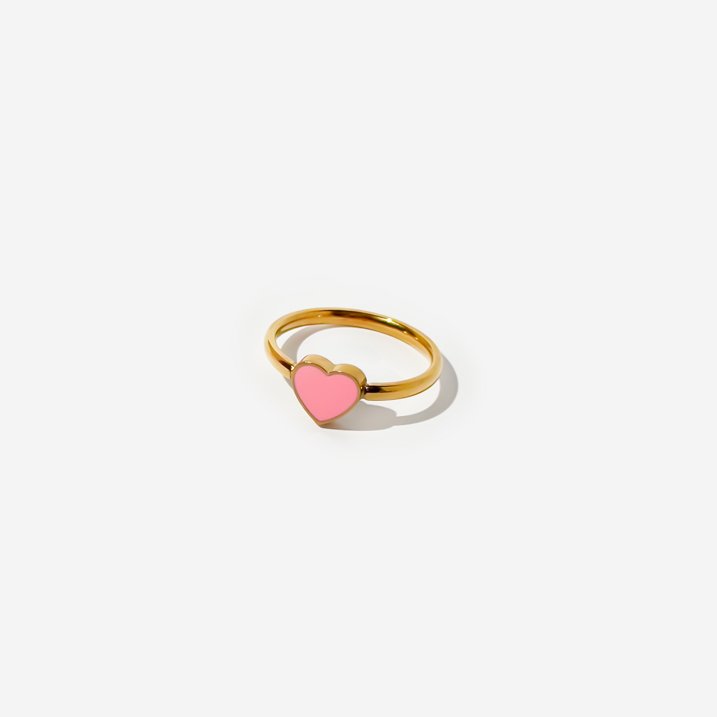 Gold-plated Titanium Heart Shaped Ring