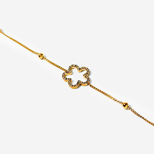 Gold-plated Titanium Flower Shaped Bracelet