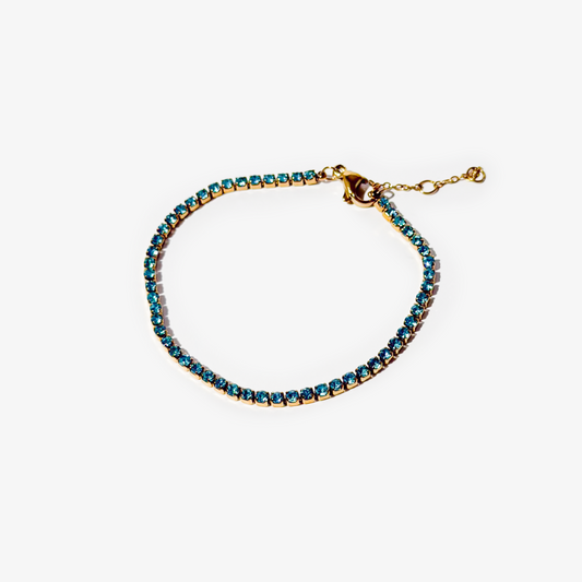 Gold-plated Titanium With White Stones Bracelet