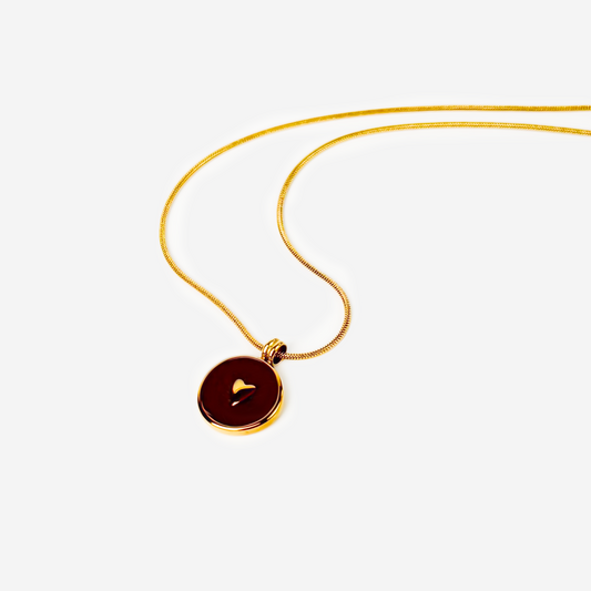 Gold-plated Titanium Red with Heart Necklace