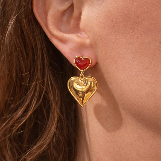 Gold-plated Titanium Heart Shaped Earrings