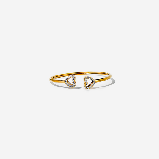 Gold-plated Titanium Heart Shaped Bracelet
