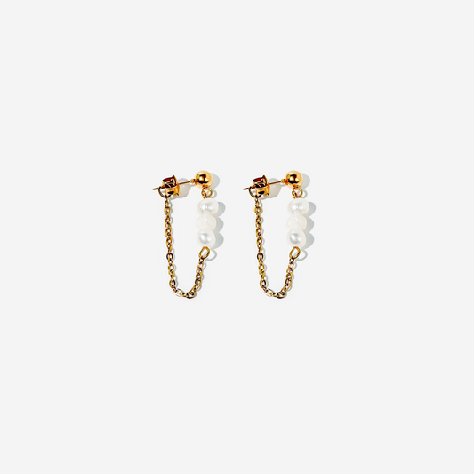 Gold-plated Titanium with Pearl Earrings