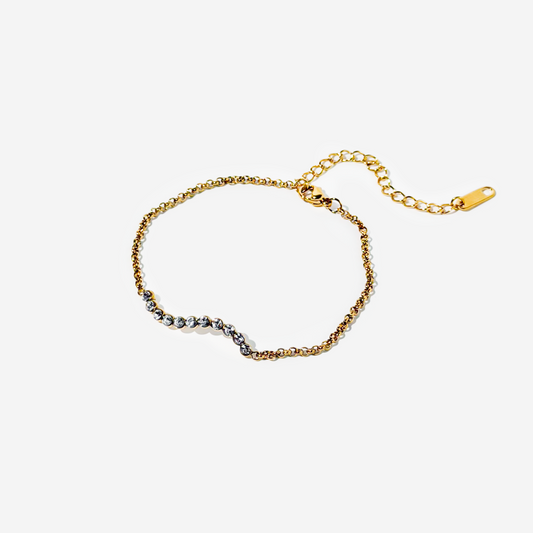 Gold-plated Titanium With Stone Bracelet