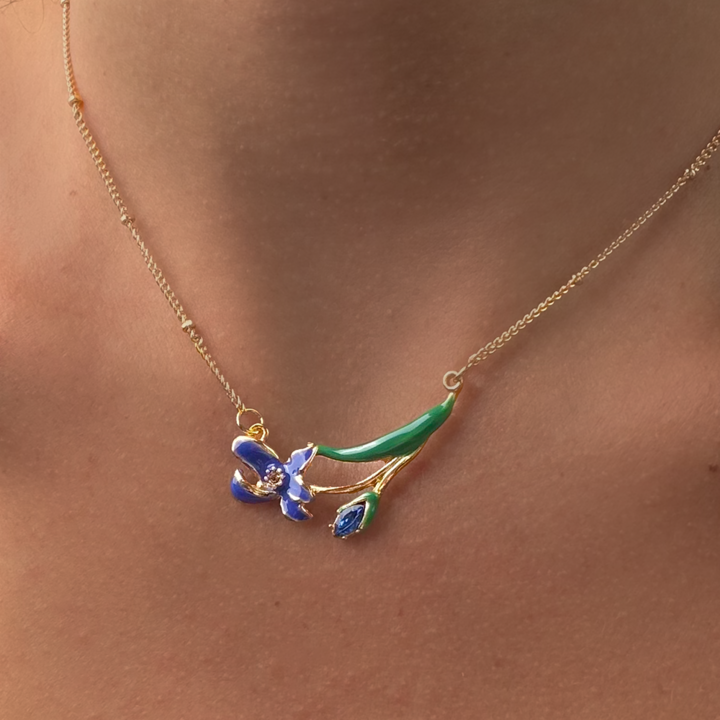 14K მოოქროვილი ყვავილის ფორმის ყელსაბამი