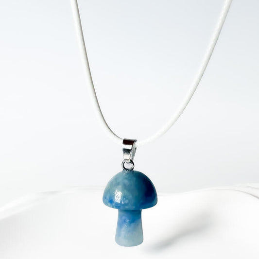 Blue Mushroom-Shaped Agate Necklace