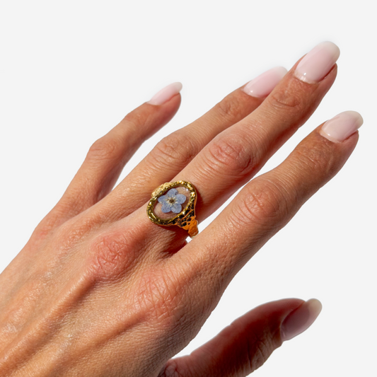 Handmade Natural with Flowers Ring