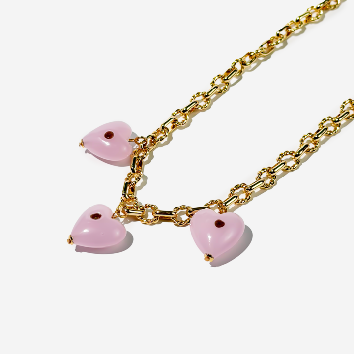 Gold-plated Titanium Heart Shaped Necklace