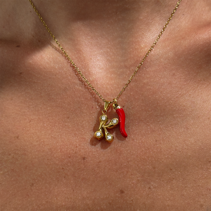 Gold-plated Titanium K Necklace