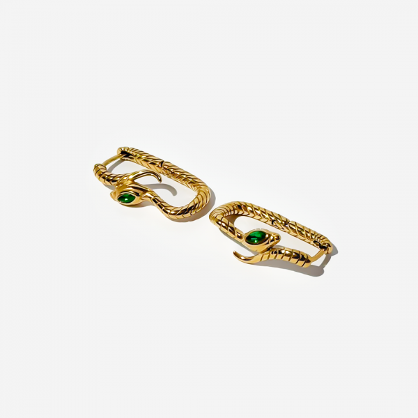 Gold-plated Titanium Snake Shaped Earrings